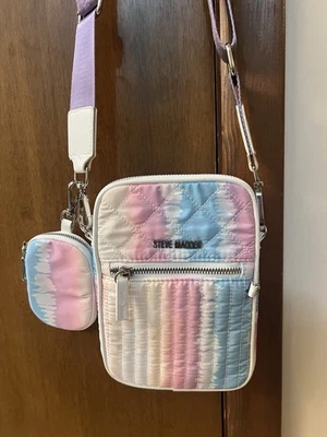 Steve Madden Women's Handbag Purse Pastel Multicolor Quilted Nylon Crossbody Bag - Image 1 of 4