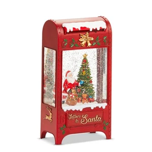 Raz Imports 9.5" Santa Tree Lighted Water Mailbox  Water Lantern-Timer-USB-BO - Picture 1 of 1