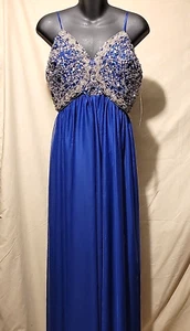My Michelle Junior's Embellished Royal Blue Prom Homecoming Lined Dress Size 11 - Picture 1 of 16