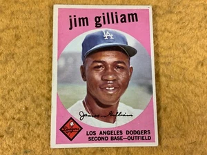 W8-1 BASEBALL CARD - JIM GILLIAM - LOS ANGELES DODGERS - 1959 TOPPS CARD #306 - Picture 1 of 5