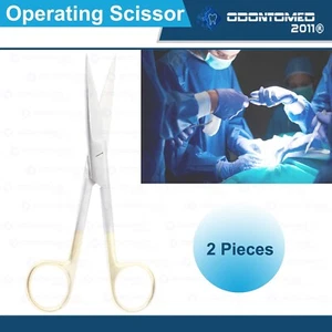 ODM 2 PCS T.C OPERATING DISSECTING DRESSING SCISSORS SH/SH 5.5" Stainless Steel - Picture 1 of 5