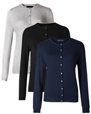 Women New UK Chain store Style Viscose Round Neck Button Long Sleeve Tops