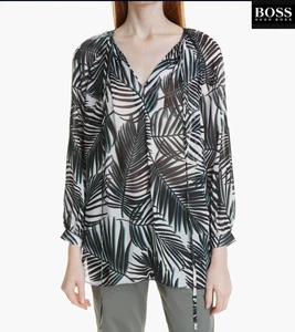 BOSS HUGO BOSS NWT $278 BILINEA PLEASANT PALM FANTASY TUNIC TOP. SIZE US 4 (S) - Picture 1 of 18