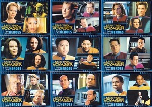 STAR TREK VOYAGER HEROES AND VILLAINS SET OF 99 CARDS