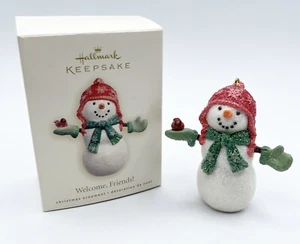 2007 Hallmark Andenken Ornament Willkommen Freunde Schneemann mit Kardinal Vogel - Bild 1 von 6