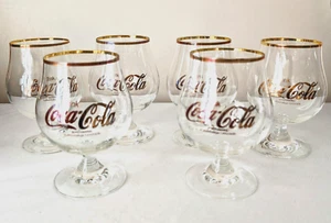 6 Coca-Cola Gläser Schwenkerform (Schwenkgläser) mit Goldrand 0,3 Liter in OVP - Bild 1 von 6