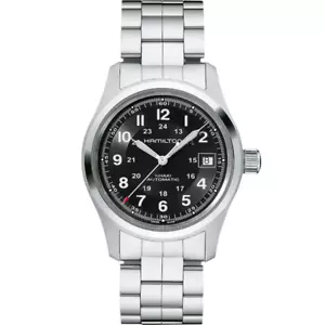 New Hamilton Khaki Field Automatic Black Dial Men's Bracelet Watch H70455133 - Picture 1 of 2
