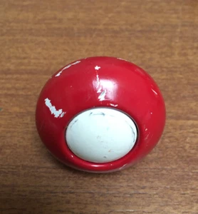 Rot / Weiß Keramik Schrank/Tür/Schubladenknopf *1 - Bild 1 von 3