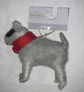 Grey Bull Terrier Dog Ornament Scarf Wondershop 2021 Christmas Tree New