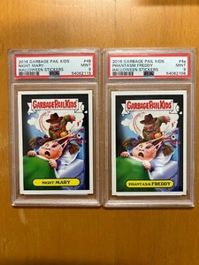 2016 GARBAGE PAIL KINDER Phantasm Freddy #4A Night Mary #4B Aufkleber GPK PSA 9 - Bild 1 von 1