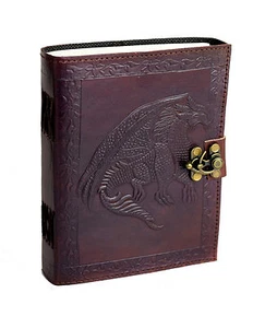 Dragon India Note Days Sketches Leather Book Handmade Vintage Dragon RPG Fantasy - Picture 1 of 7