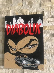 Quadro Dipinto a mano su tela '' DIABOLIK '' firmato e autenticato 50 x 40 CM - Foto 1 di 3