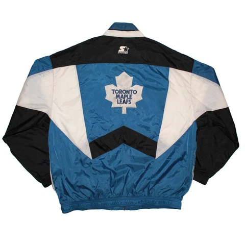 Toronto Maple Leafs Vintage Starter Jacket size XL Full Zip Spring Windbreaker Cover