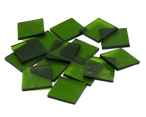 Moosgrüne Kathedrale RR Quadrate | Bügeleinlage 96 | geschliffene Mosaikglasfliesenformen  - Bild 1 von 2