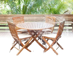 Crystal Clear Heavy-Duty Waterproof Plastic Outdoor Furniture Cover - Round T... - Picture 1 of 5