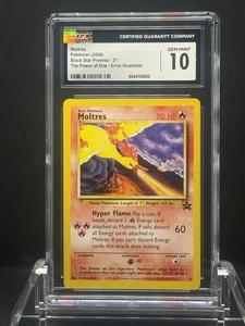 CGC 10 GEM MINT Moltres # 21 Black Star PROMO Pokemon Karte Error Illustrator - Bild 1 von 3