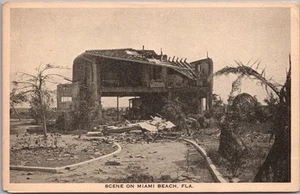Casa postal vintage 1926 Miami Beach Florida HURRICANE en ruinas / S.S. Hamm - Imagen 1 de 2