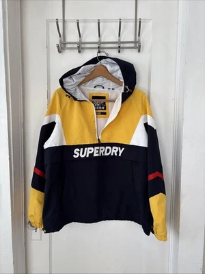 Superdry 日本软壳 Anorak 风衣夹克连帽衫黄色黑色 L 码 — 第 1/4 张图片