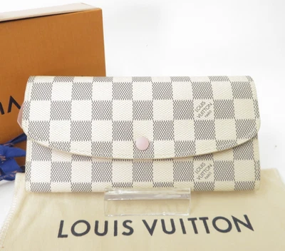 Auténtica Cartera Larga LOUIS VUITTON Damier Azul Portefeuille Emilie F#48343 Foto 1 de 4