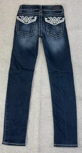 Daytrip Skinny Jeans Girls Size 14 Straight Stretch Blue Denim Western Bling - Picture 1 of 12