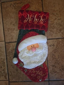 Christmas Stocking 3D Santa Clause Ho Ho Ho Be Jolly Unbranded - Picture 1 of 5