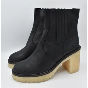 Free People EU 41 US 11 James Black Leather Lugged Heel Chelsea Platform Boot - Picture 1 of 9