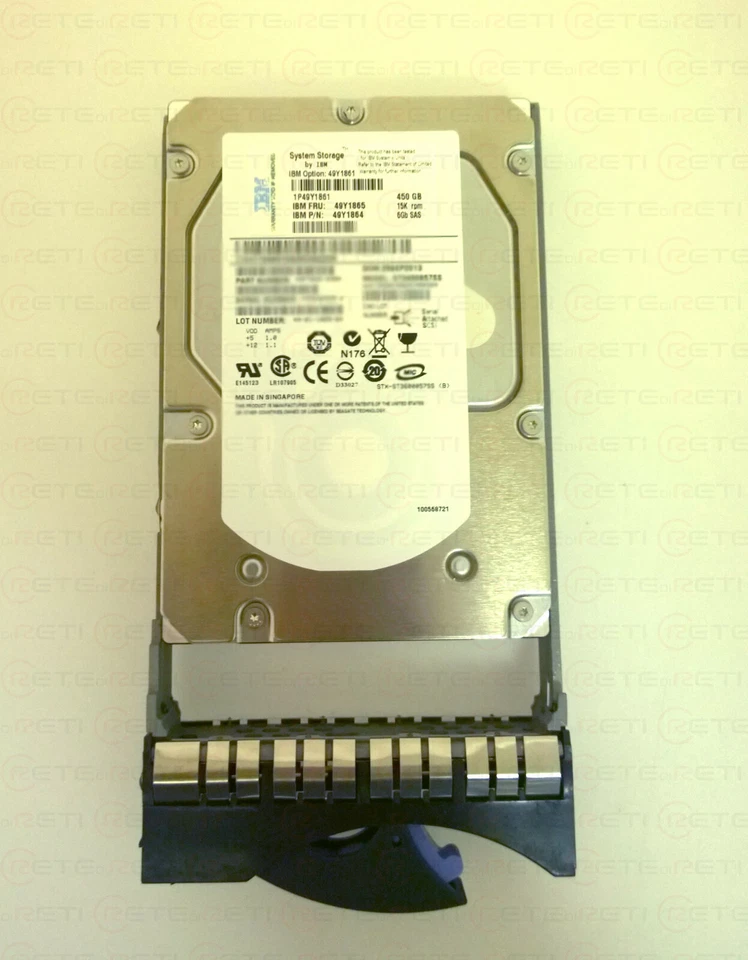 € 142+IVA IBM 49Y1861 SAS 3.5" 450GB 15K HDD Hot-Swap DS3500 DS3512 49Y1864 - Immagine 1 di 1