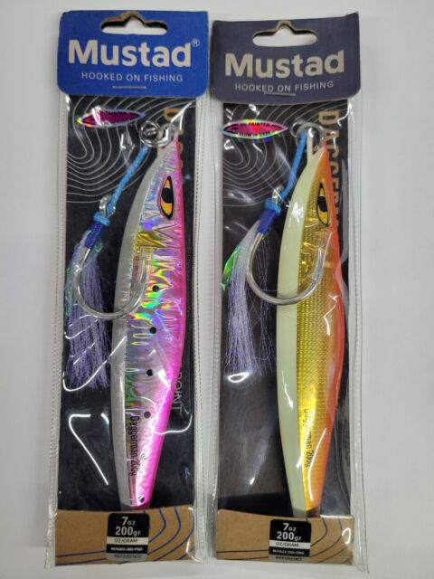 Saltwater fishing 5 pack 6/0 31022 Mustad UV Glow Tube hooks Striper jig  lure