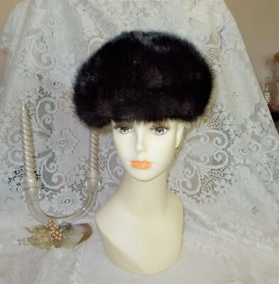 Hermoso sombrero de piel de visón rancho marrón oscuro rico de colección sombreros La Rose 21" Foto 1 de 4