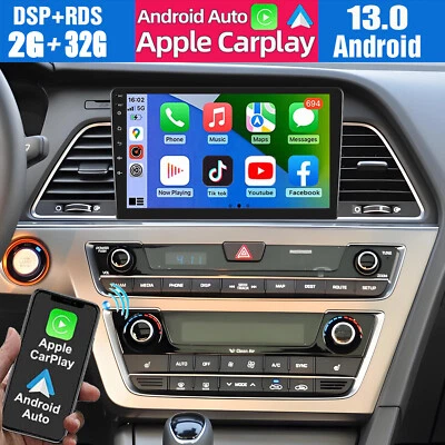 CarPlay Android 13 For Hyundai Sonata 2015 2016 2017 Car Stereo Radio GPS Nav BT - Image 1 of 4