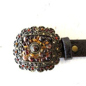 Leatherrock Leder Rock Western Edelstein verziert Leder Concho Gürtel 38" Neu - Bild 1 von 8