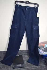 Vintage Polo Ralph Lauren Corduroy Cargo Pants BOYS 12 27x27.5 Blue NEW Preppy - Picture 1 of 18