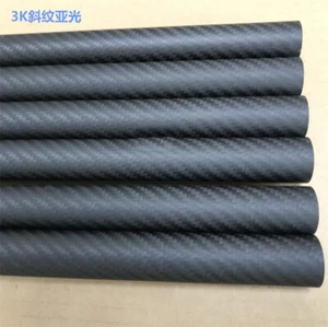 2pcs 50cm 3K Carbon Fiber Round Tube 28/30/32/35(OD)X 25/26/28/30/32/35mm - Picture 1 of 11