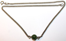 🇼 Elegante 925er Silber Halskette Collier Aventurin Schmuck - 37,5 cm / 7,88g