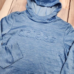 ADIDAS hoodie Blue Size XL (16) Youth Size Embossed Logo Pocket Warm Soft - Picture 1 of 6