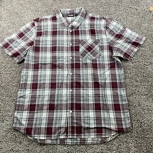Vans Shirt Adult Extra Large Red Gray Button Up Skateboard Camp Casual Mens - Picture 1 of 8