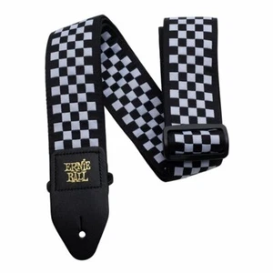 Correa de guitarra Ernie Ball 2 pulgadas Jacquard blanco y negro con extremos de cuero, 4149 - Imagen 1 de 1