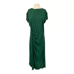 Reformation Womens Frasier Short Sleeve Round neck Maxi Dress Green Size 12 NEW - Picture 1 of 13