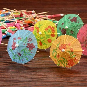 50 Stück Cocktailschirmchen Bunt - Party Deko Für Drinks & Desserts
