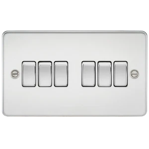Flat Plate 10AX 6G 2-way switch - polished chrome - Picture 1 of 1