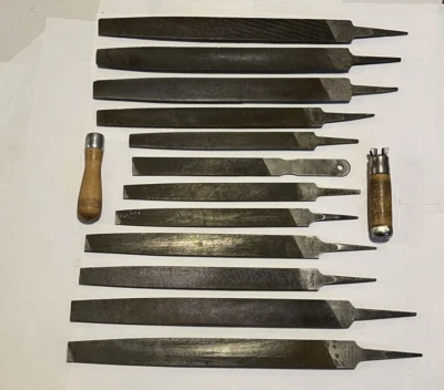 Conjunto de arquivos vintage 12 peças Heller Nicholson New Britain Mill Flat Bastard meia rodada - Imagem 1 de 4