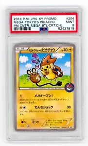 2016 Pokemon Jpn XY Promo Mega Tokyo’s Pikachu #204 Pokemon Center PSA 9 - Picture 1 of 2