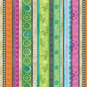 Fat Quarter - Awesome Owls: Stripe Cotton Fabric - Picture 1 of 1