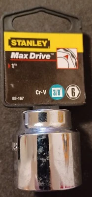 Nuevo Stanley 1" Six Point Maxi-Drive Socket 3/8" Drive 88-167 Foto 1 de 3