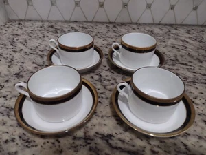 Richard Ginori Palermo Black Cup And Saucer Set Of Four - Picture 1 of 3