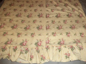 Ralph Lauren Ruffled Pillow Cases Cottage Sophie Stripes Rose Floral Standard - Picture 1 of 4