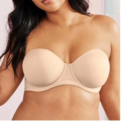 Sujetador Wacoal 32G alfombra roja desnuda sin tirantes con aros 854119 faltan correas Foto 1 de 4