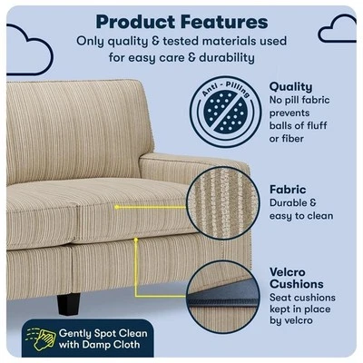 Sofá Serta Palisades 73" brazo pista con fundas extraíbles beige Foto 1 de 4