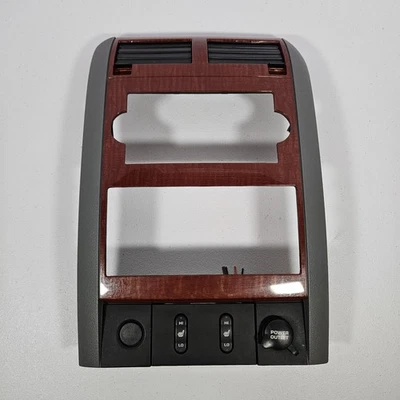 2004-2009 Dodge Durango Center Radio A/C Climate Control Bezel Trim Panel Wood - Image 1 of 4