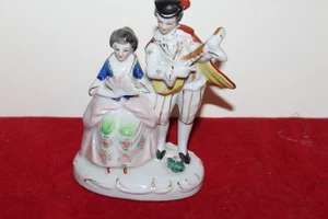 Vintage Occupied Japan Porcelain Victorian Couple Musical Figurine Mandolin - Picture 1 of 5